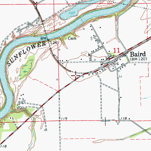 Topographic Map of Saint Paul Church (historical), MS
