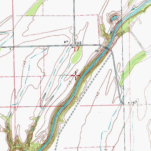 Topographic Map of Saint Peters Church (historical), MS