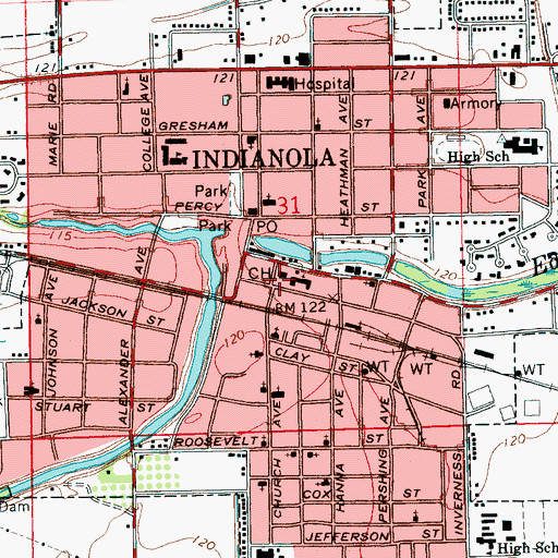 Topographic Map of Seymour Library, MS
