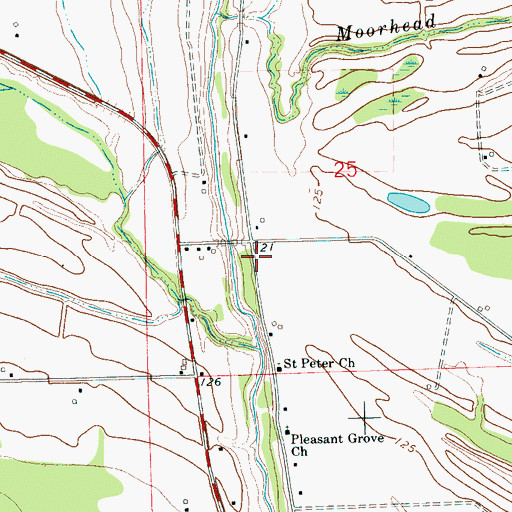Topographic Map of Stephensville School (historical), MS
