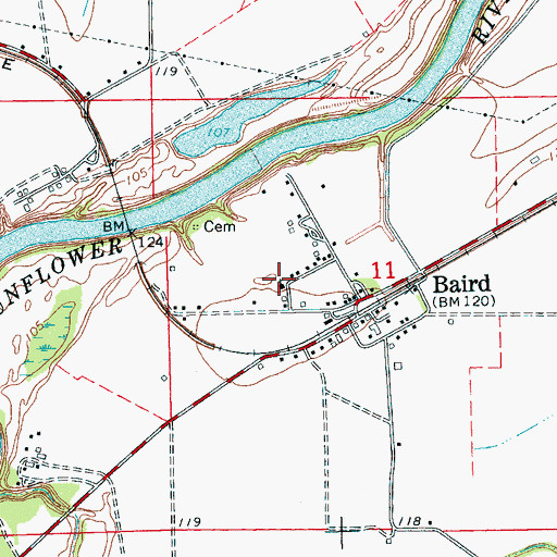 Topographic Map of Sunrise Church, MS