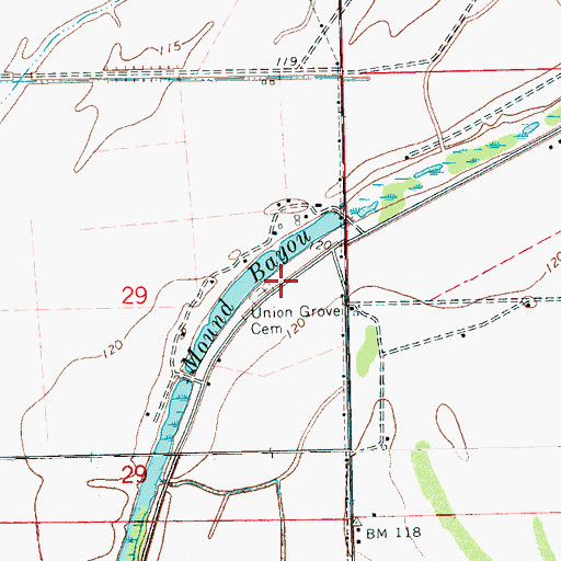 Topographic Map of Union Grove Church (historical), MS