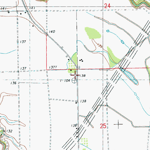 Topographic Map of Wade School (historical), MS