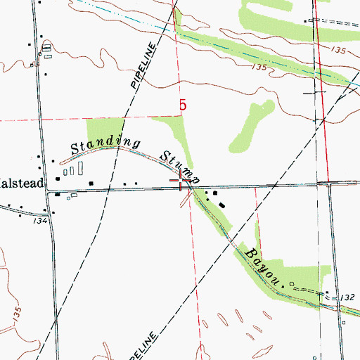 Topographic Map of White City, MS