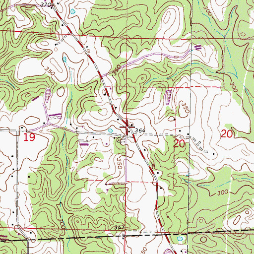 Topographic Map of Newhope School (historical), MS