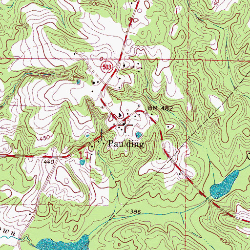 Topographic Map of Saint Michaels Catholic Church, MS
