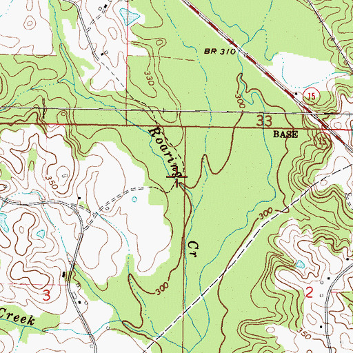 Topographic Map of Wades Mill (historical), MS