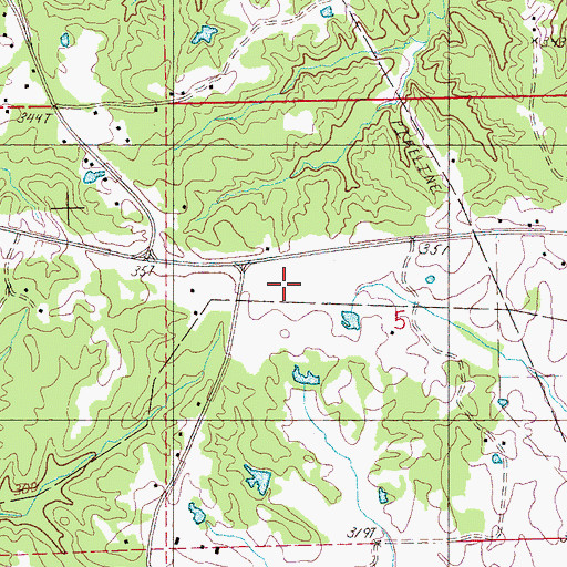 Topographic Map of Bethesda (historical), MS
