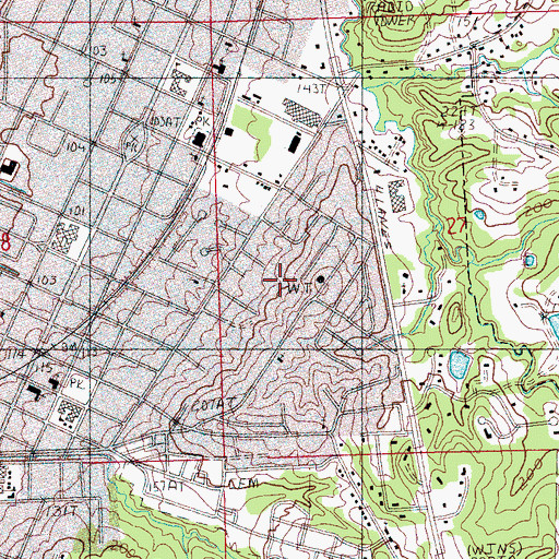 Topographic Map of Chapel Hill Baptist Church, MS