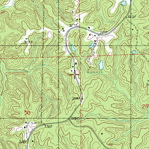 Topographic Map of Claibornesville (historical), MS