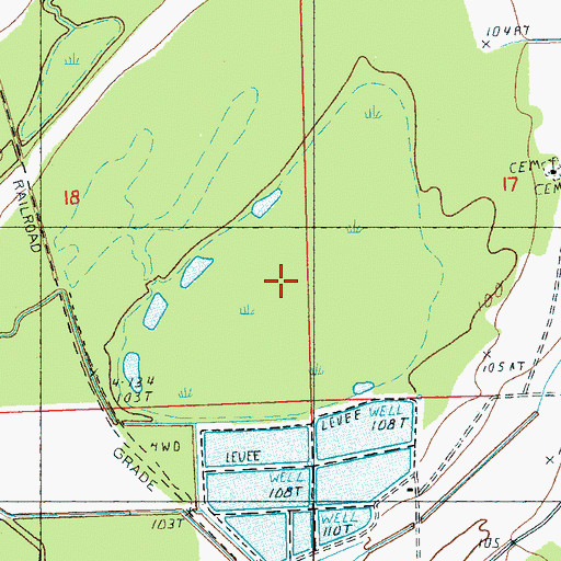 Topographic Map of Cypress Lake, MS