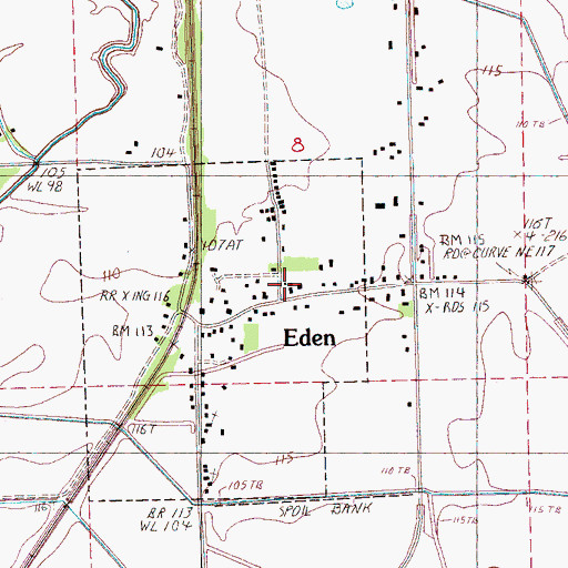 Topographic Map of Eden Baptist Church, MS