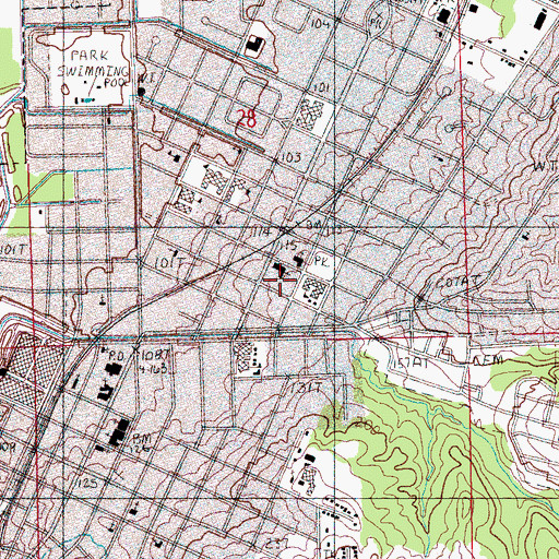 Topographic Map of First Baptist Church, MS