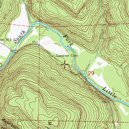 Topographic Map of Gladys (historical), AR