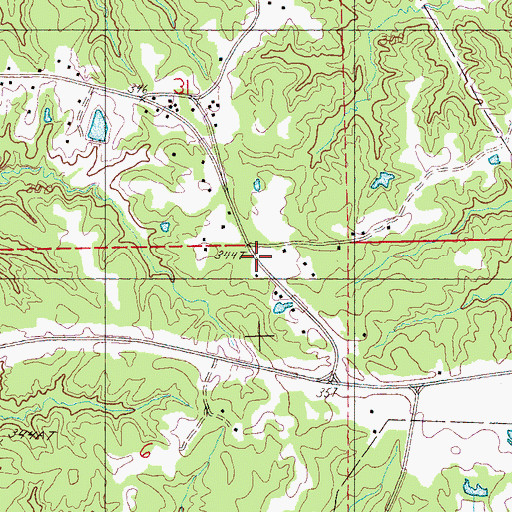Topographic Map of Hilton (historical), MS