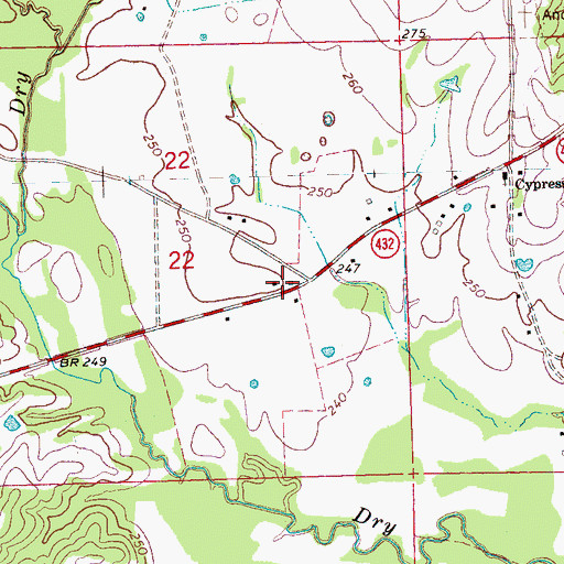 Topographic Map of Jacksons Store (historical), MS