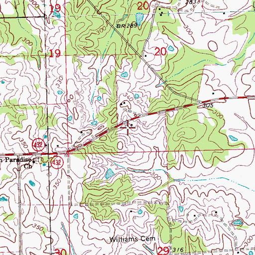 Topographic Map of Lessels Shop (historical), MS