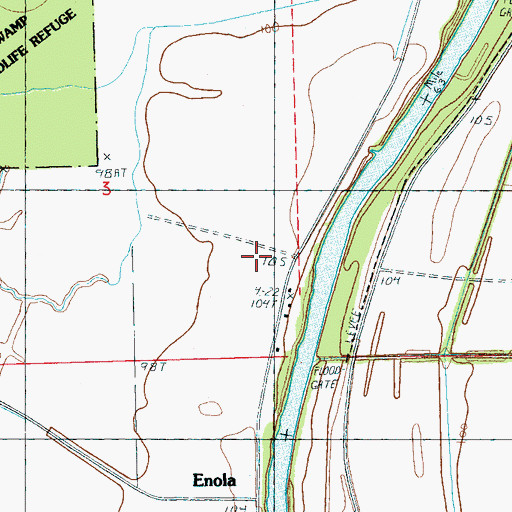 Topographic Map of Melrose Plantation (historical), MS