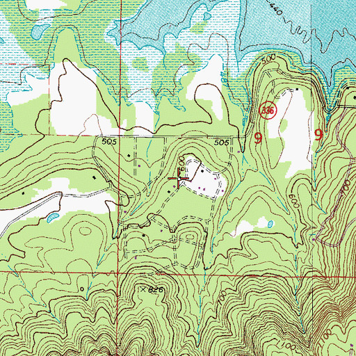 Topographic Map of Green Tree, AR