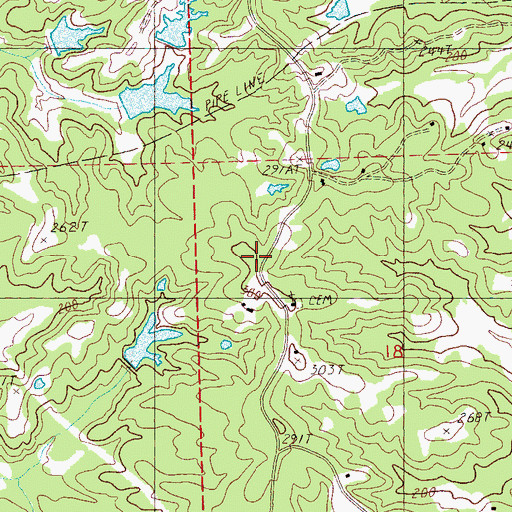 Topographic Map of Pearce (historical), MS