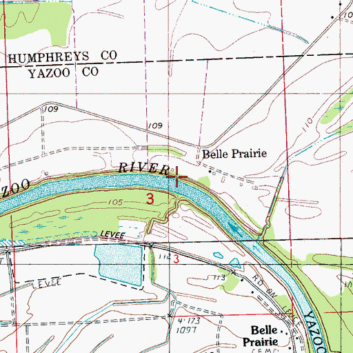 Topographic Map of Phillips Landing, MS