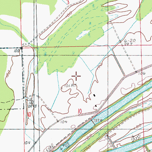 Topographic Map of Rialto Plantation (historical), MS
