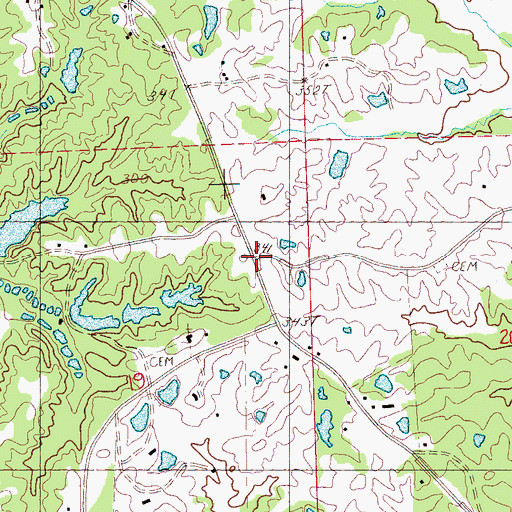 Topographic Map of Roadside, MS