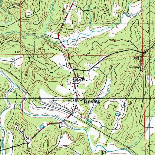 Topographic Map of Tinsley Baptist Church, MS
