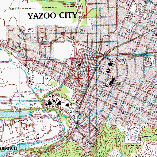 Topographic Map of West Calvary Baptist Church, MS