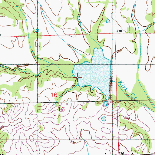 Topographic Map of Woodbine Plantation (historical), MS