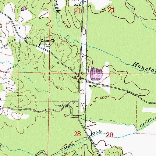 Topographic Map of Calverts Store (historical), MS