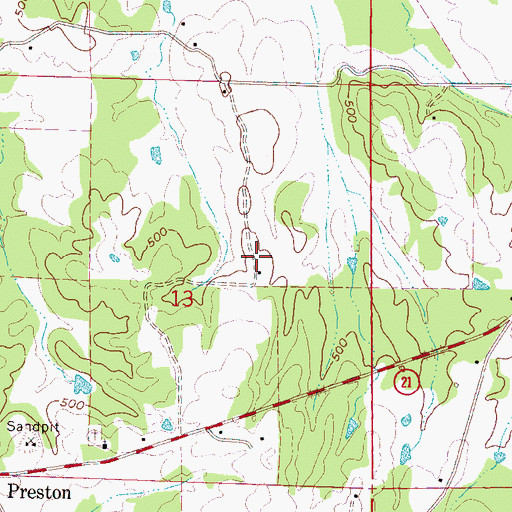 Topographic Map of Johnsons Store (historical), MS