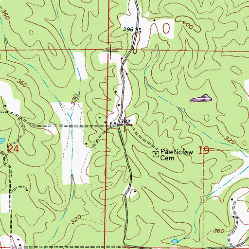 Topographic Map of Mount Nebo, MS