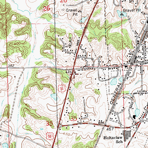 Topographic Map of Church of Christ, MS