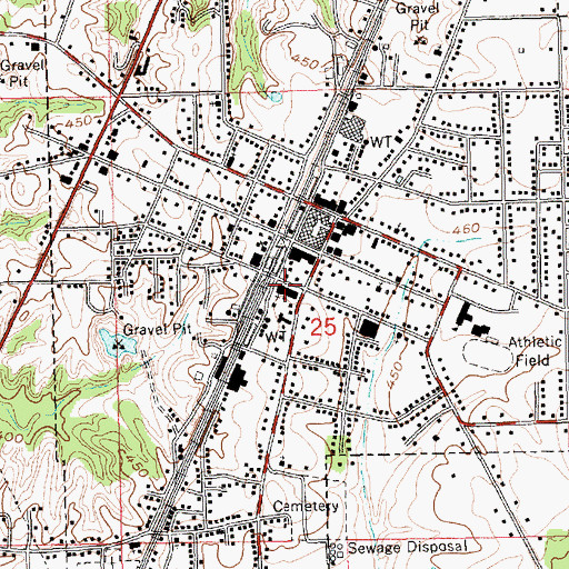 Topographic Map of First Baptist Church, MS
