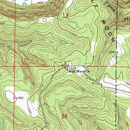 Topographic Map of Half Moon, AR