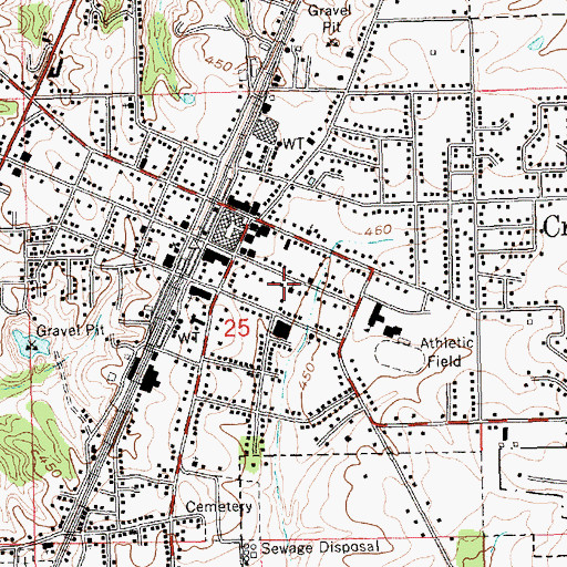 Topographic Map of First Presbyterian Church, MS