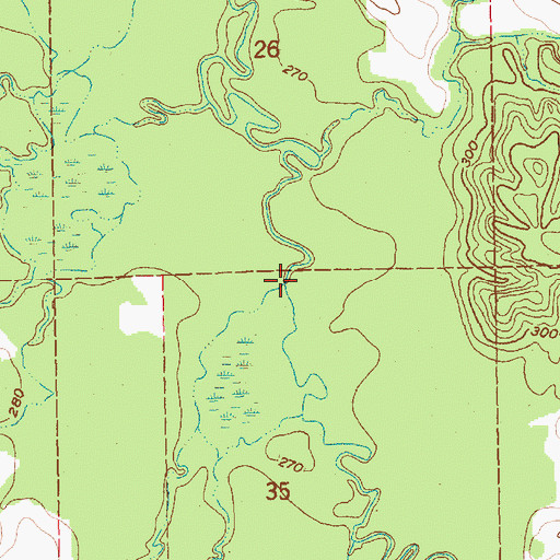 Topographic Map of Fullers Creek, MS