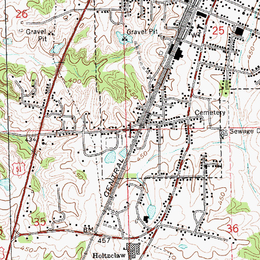 Topographic Map of New Zion United Methodist Church, MS