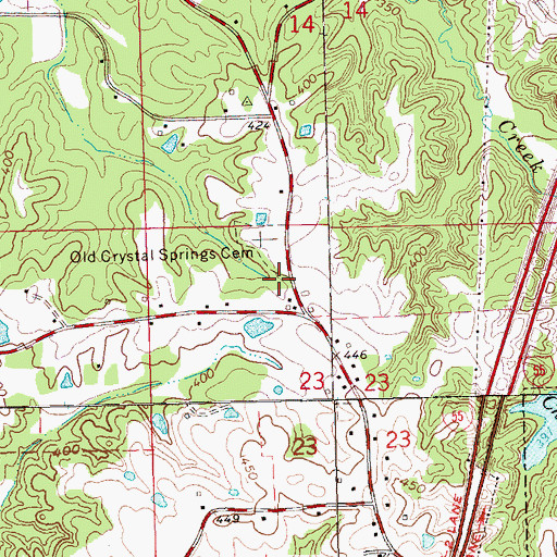 Topographic Map of Old Crystal Springs Church (historical), MS