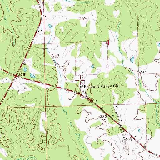 Topographic Map of Pleasant View School (historical), MS