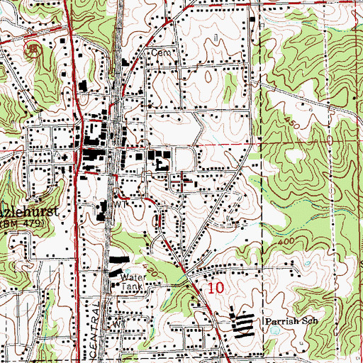 Topographic Map of Saint James Baptist Church, MS