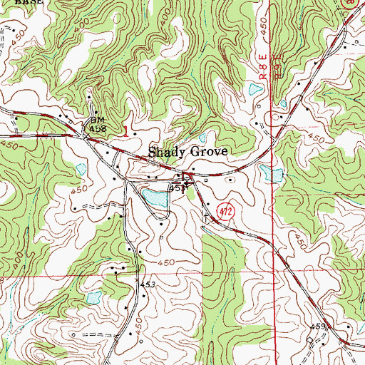 Topographic Map of Shady Grove Baptist Church, MS