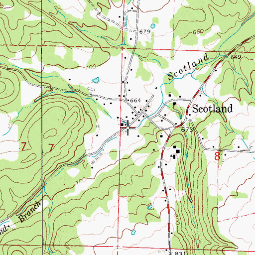 Topographic Map of Joneed Creek, AR