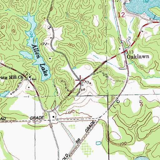 Topographic Map of Allen, MS