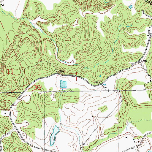 Topographic Map of Bald Hill School (historical), MS
