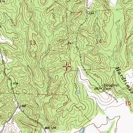 Topographic Map of Baldwin School (historical), MS