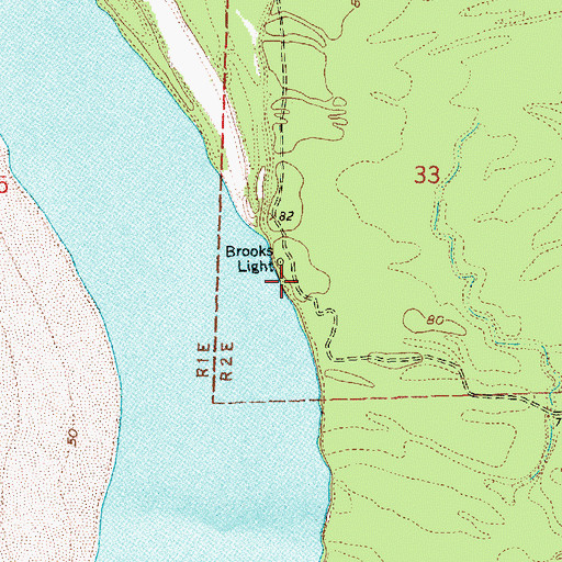 Topographic Map of Brooks Landing, MS