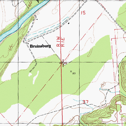 Topographic Map of Bruinsburg Plantation (historical), MS