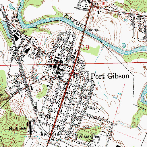 Topographic Map of First Presbyterian Church, MS